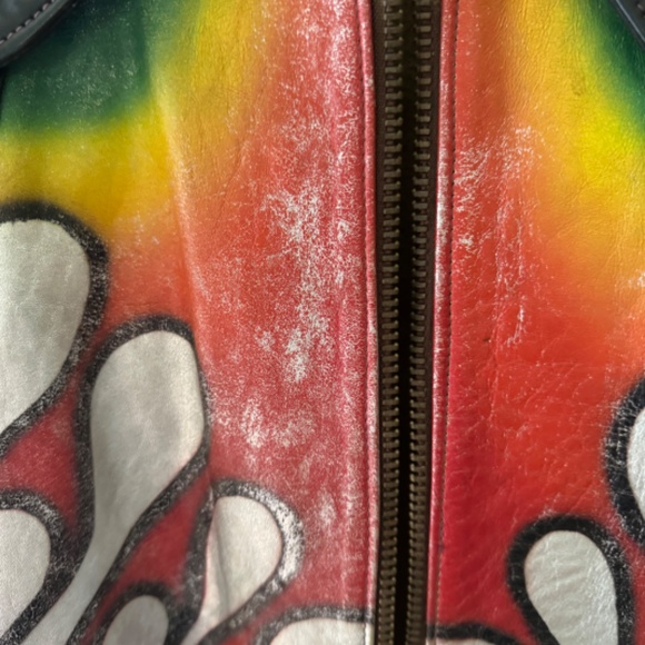 1974 East West Musical instruments custom flame leather jacket - Picture 11 of 16